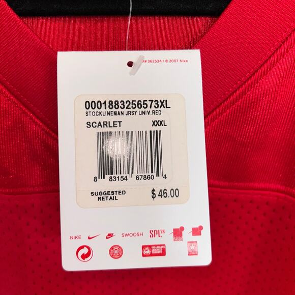 NWT Nike Men's Red 3XL Lineman Football Jersey - Picture 4 of 11
